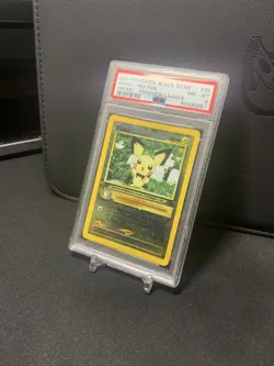 PSA 8 NM-MINT Pichu # 35 WOTC Black Star Promo REVERSE HOLO Pokemon Card - Image 1
