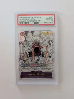 One Piece TCG Monkey.D.Luffy Manga Card EB02-061 PSA 10 Gem Mint English Alt Art - Image 1