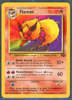 Pokemon Cards - Flareon 19/64 - Jungle Set Non Holo - eBay Live Sun 12th 6:30pm - Image 1