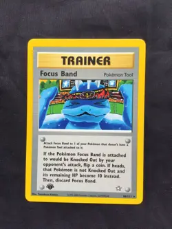 Pokemon Cards: Neo Genesis 1st Edition Rare: Focus Band 86/111 - Image 1