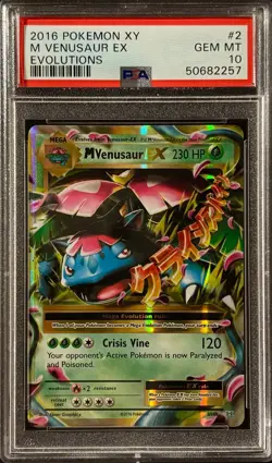 Mega M Venusaur EX Full Art Holo Evolutions Base Set PSA 10 Pokemon card #2 Mint - Image 1