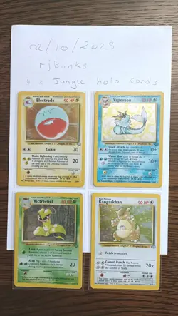Pokemon TCG bundle of 4 vintage holo Jungle cards (1999) - Image 1