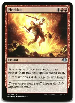 MTG Fireblast FOIL U Dominaria Remastered 119 LP - Image 1