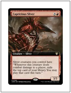 1x Capricious Sliver, Extended Art, Commander Masters, Magic MTG NM - Image 1