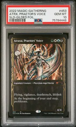 2022 MTG SECRET LAIR DROP GILDED FOIL #453 ATRAXA, PRAETOR'S VOICE PSA 10 - Image 1