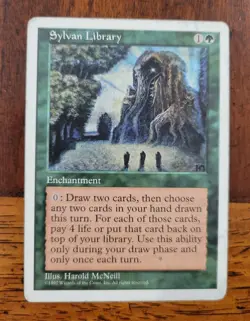 Sylvan Library x1 MTG Fifth Edition 5th Magic Heavy Play HP English - Image 1