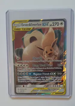 Eevee & Snorlax GX (ULTRA RARE) SM Tag Team Up 120/181 Pokemon Sun And Moon - Image 3