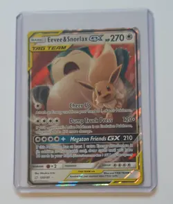 Eevee & Snorlax GX (ULTRA RARE) SM Tag Team Up 120/181 Pokemon Sun And Moon - Image 4