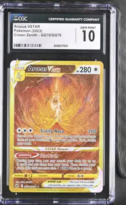 CGC 10 Pokemon 2023 Crown Zenith #GG70/GG70 Arceus VSTAR Galarian Gallery Holo - Image 1