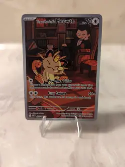 Pokemon TCG Team Rockets Meowth 203/182 Illustration Rare Destined Rivals NM - Image 1