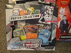 Pokemon Black Bolt & White Flare Poster Collection & Team Rocket Mewtwo Ex Box - Image 2