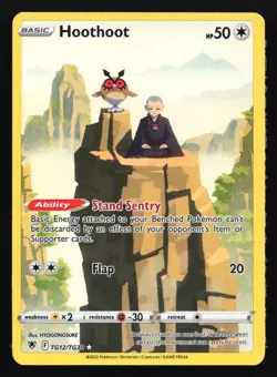 Pokemon Hoothoot TG12 Astral Radiance Ultra Rare Full Art Holo LP - Image 1