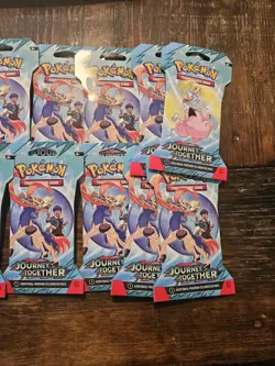 Pokemon TCG: Scarlet and Violet Journey Together- Lot Of 17 Booster Pack Sleeved - Image 3