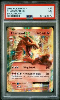 Charizard EX Full Art Holo Evolutions Base Set PSA 7 Pokemon card #12 Mint - Image 1