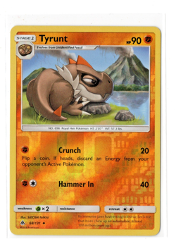 Pokemon TCG Tyrunt 68/131 Reverse Holo Forbidden Light Card Game Freak Played LP - Image 1