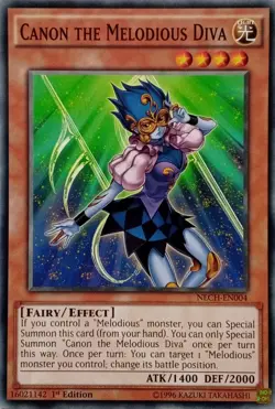 NECH-EN004 CANON THE MELODIOUS DIVA COMMON 1ST EDITION YuGiOh CARD - Image 1