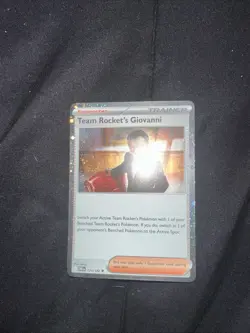 SWIRL Team Rocket's Giovanni 174/182 Destined Rivals Cosmos Holo Pokemon Card NM - Image 2