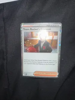 SWIRL Team Rocket's Giovanni 174/182 Destined Rivals Cosmos Holo Pokemon Card NM - Image 4
