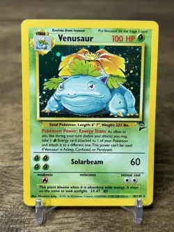 Pokemon TCG Venusaur Base Set 2 Holo Rare 18/130 Vintage Card WOTC - SWIRL 🌀 - Image 1