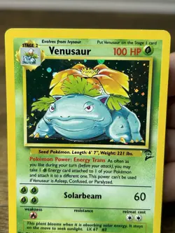 Pokemon TCG Venusaur Base Set 2 Holo Rare 18/130 Vintage Card WOTC - SWIRL 🌀 - Image 3