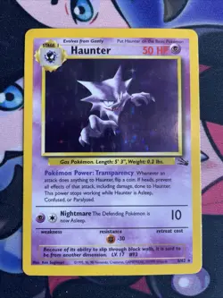 Haunter 6/62 Pokemon Card TCG Fossil Unlimited Holo LP - Image 1