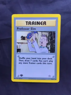 Pokemon Cards: Neo Genesis 1st Edition Uncommon: Professor Elm 96/111 - Image 1