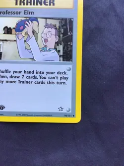 Pokemon Cards: Neo Genesis 1st Edition Uncommon: Professor Elm 96/111 - Image 4