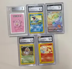 Lot 5 Graded Pokemon Cards BGS CGC 1st Ed Totodile Chansey Arbok Vintage - Image 1