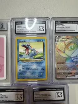 Lot 5 Graded Pokemon Cards BGS CGC 1st Ed Totodile Chansey Arbok Vintage - Image 2