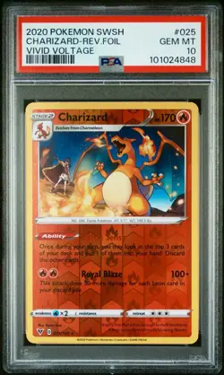 Charizard Reverse Holo Foil Vivid Voltage Sword & Shield PSA 10 Pokemon card #25 - Image 1