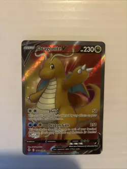 Pokemon TCG Dragonite v Evolving Skies Holo Ultra Rare Full Art Card 191/203 - Image 1