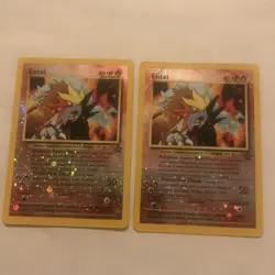 Entei Reverse Holo WOTC Promo 34 Pokemon Card With Swirl - Image 1
