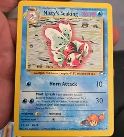 Original First 1st Edition Misty’s Seaking Pokemon Card Gym Heroes Set NM - Image 1