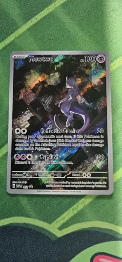 Pokemon TCG Mewtwo #52 Black Star Promo Card Scarlet & Violet 151 UPC - Image 1
