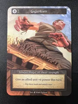 Sorcery Contested Realm Beta Gigantism Regular Unique NM - Image 1