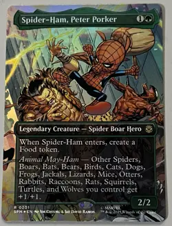 MTG Marvel’s Spider-Man Spider-Ham Legendary Creature RARE FOIL #0201 - Image 1