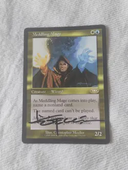 Meddling Mage MP Planeshift Artist Signed Rare Multi Color Creature MTG - Image 1