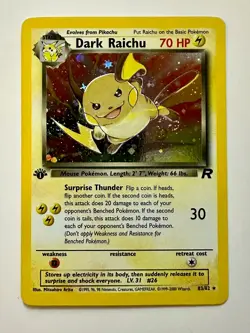 Pokemon Dark Raichu 1st Edition Team Rocket 83/82 Holo Card - Mint condition - Image 1