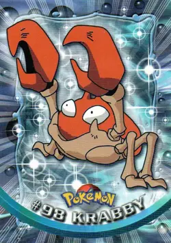 Pokemon #98 Krabby Card Blue Logo Topps TV Animation Edition - Image 1