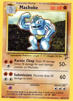 Pokemon Machoke Card #34/102 Base Set 1999 - Image 1