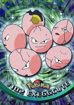 Pokemon #102 Exeggcute Card Topps TV Animation TCG Blue Logo - Image 1
