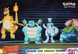 Pokemon Round One Equals Defeat Card Mewtwo Strikes Back Topps - Image 1