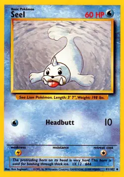 Pokemon Seel Card 41/102 Base Set - Image 1
