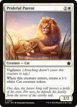 MTG Prideful Parent FDN C Creature Cat - NM - Image 1