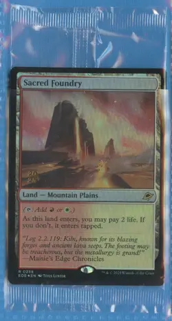 MTG: PreRelease Promo: Edge of Eternities: Sacred Foundry: FOIL: STILL SEALED - Image 1