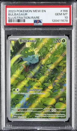 2023 POKEMON MEW EN-151 ILLUSTRATION RARE #166 BULBASAUR PSA 10 - Image 1