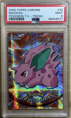 2000 Pokemon Topps Chrome Series 1 Tekno Nidoran Male #32 PSA 9 MINT - Image 1