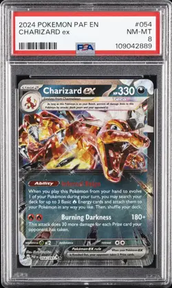2024 POKEMON PAF EN-PALDEAN FATES #054 CHARIZARD EX PSA 8 - Image 1