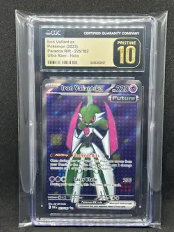 CGC PRISTINE 10 Iron Valiant EX #225 Paradox Rift Full Art Secret Rare Pokemon - Image 1