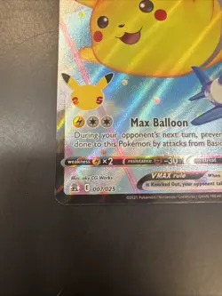 2021 Pokemon SWSH Celebrations Flying Pikachu VM #007/025 - Image 3